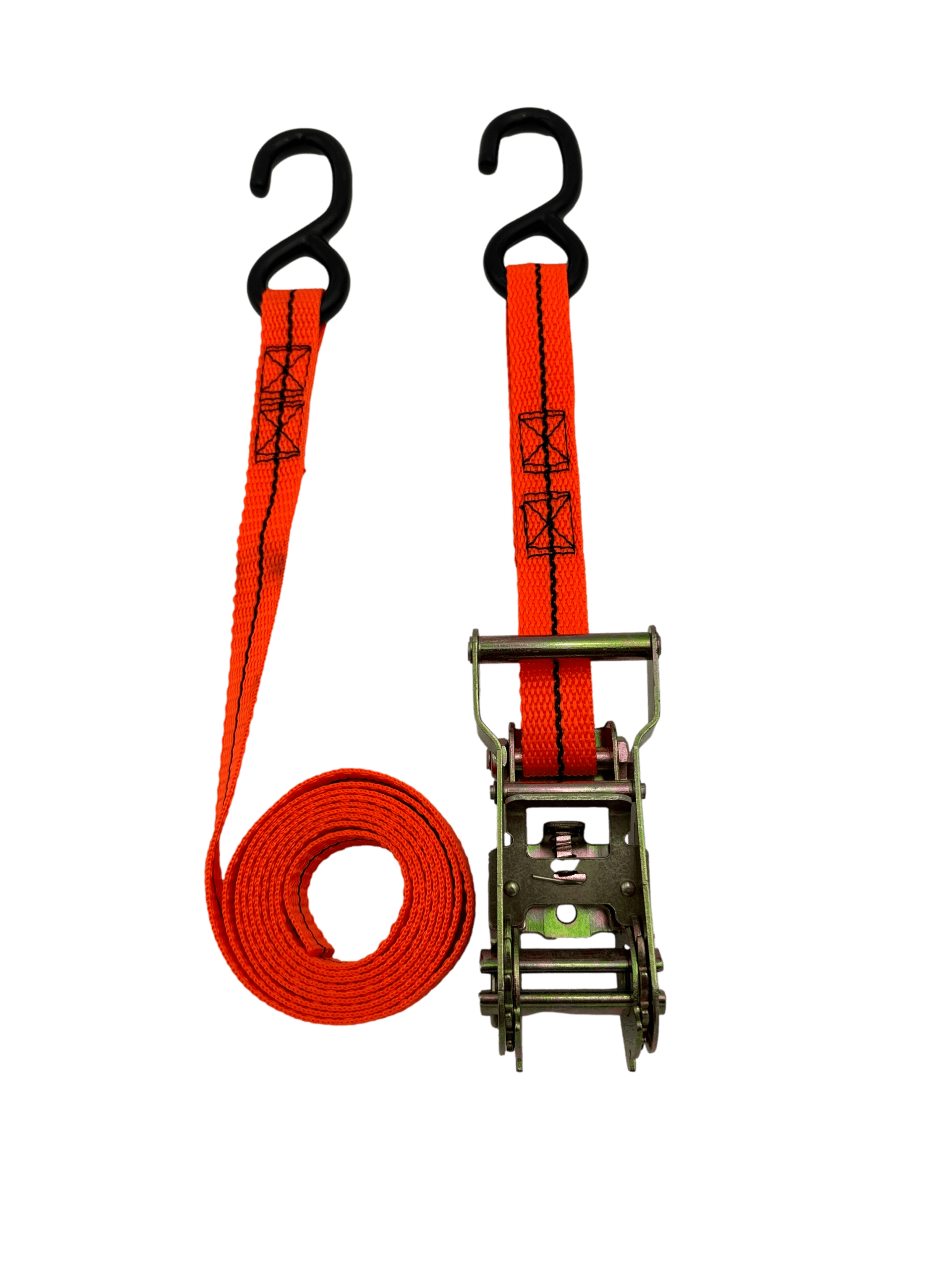 [Image description: A close-up image of the 1" Wide Handle Ratchet Tie Down, showcasing its sturdy construction and reliable grip.]